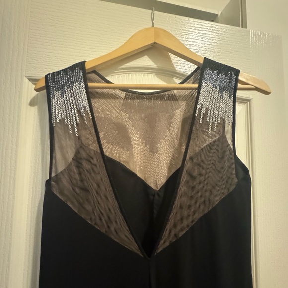 BCBGMaxAzria Luciele Black Maxi Dress with Silver Accents. Size 0. NWT. - Picture 6 of 9